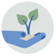 icono de una mano una planta